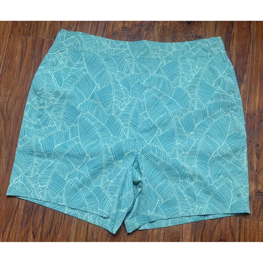 Mack Weldon Swim Trunks Mens Large Green Succulent Tropic Leaf Print 6" Inseam